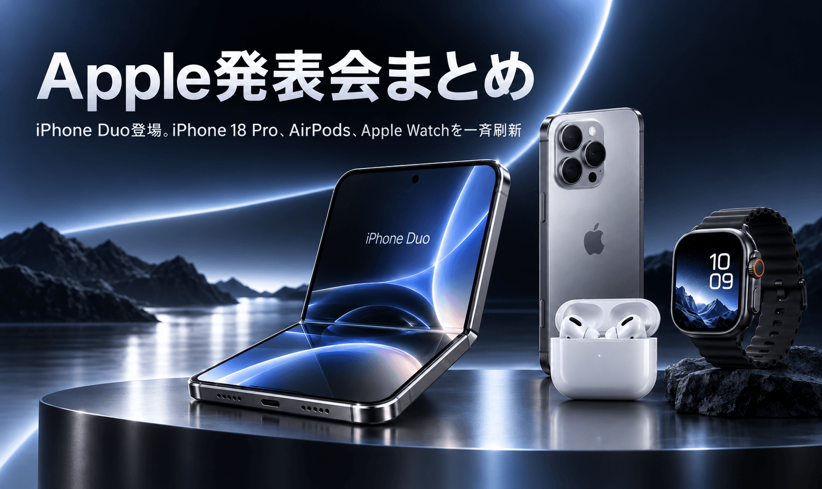 Apple発表会まとめ:折りたたみiPhone「iPhone Duo」登場、iPhone 18 Pro・AirPods・Apple Watchが一斉刷新