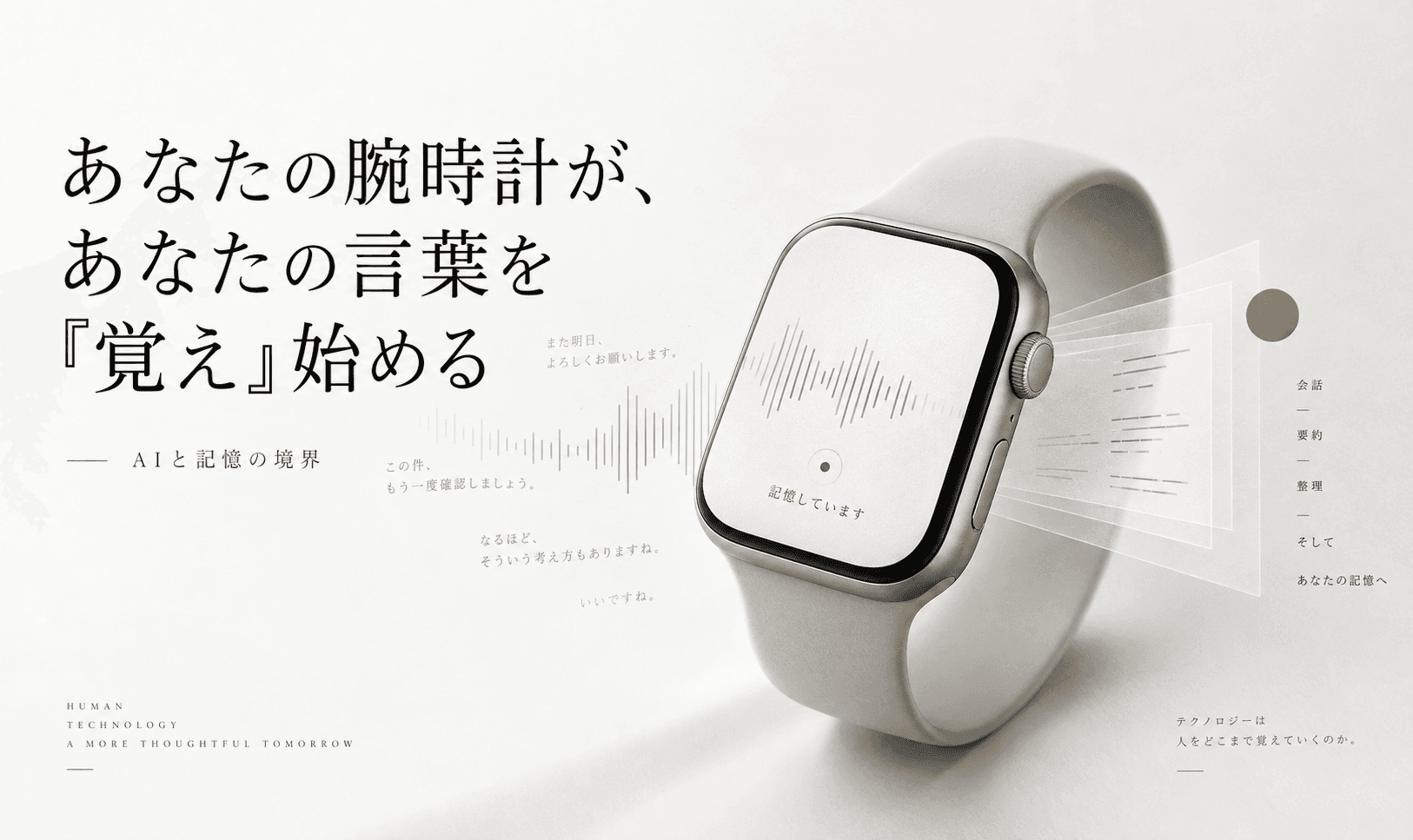 あなたの腕時計が、あなたの言葉を「覚え」始める