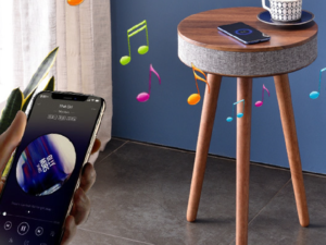 臨場感ある高音質サウンド！空間をより快適にするサイドテーブル型Bluetoothスピーカー「GeeMelody」【360度スピーカー／USB充電機能付き／TWS対応】 - MODERN g | 近未来のライフスタイル