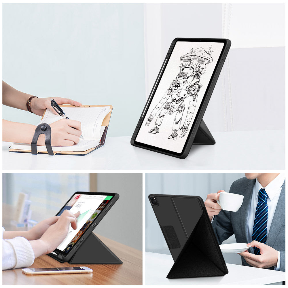折り紙構造でスタンドに変形するiPad Pro専用ケースGeePadCase【Apple Pencil対応ペンホルダー／縦置き・横置き可能／iPad  Pro 11インチ、12.9インチ】