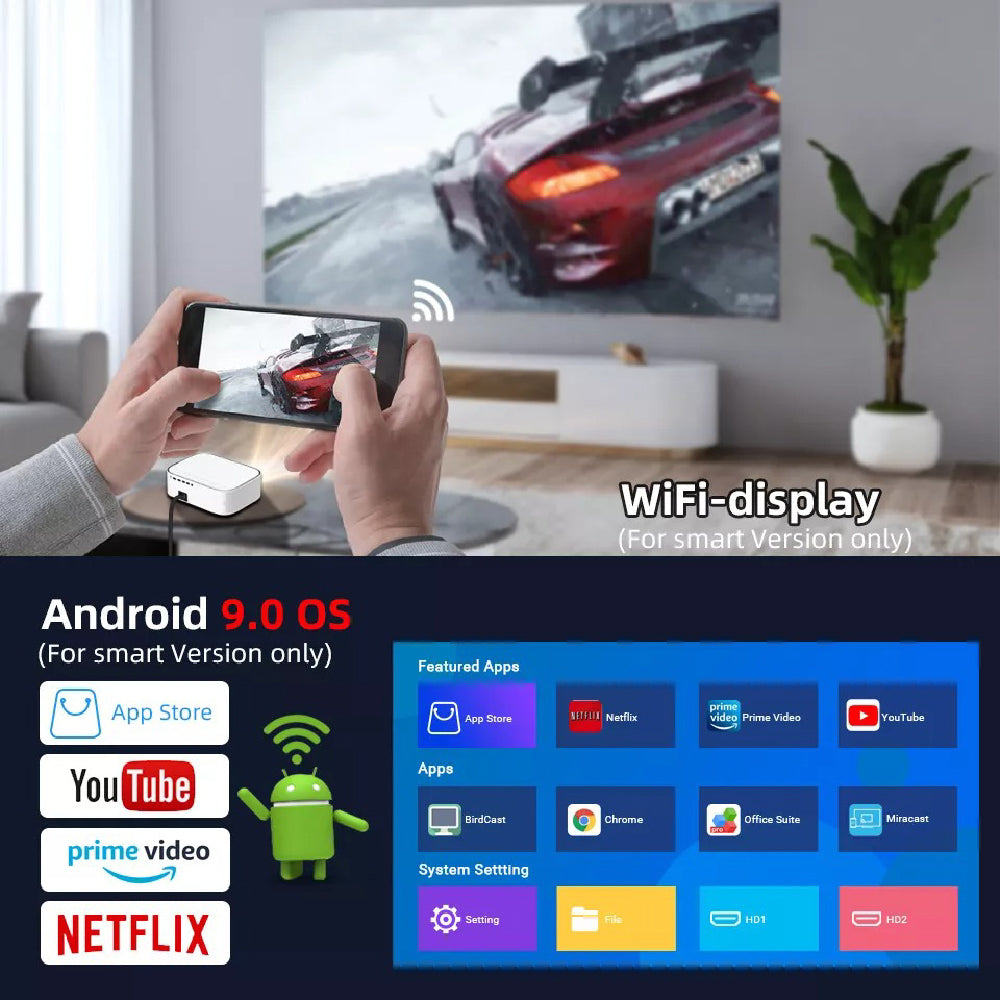 オートフォーカスで鮮やかなホームシアターを！3D4K対応LCDプロジェクターGeePro-SE【Android 9.0搭載/最大200インチ大画面  1080PフルHD/明るい700ANSIルーメン】 MODERN g 近未来のガジェット