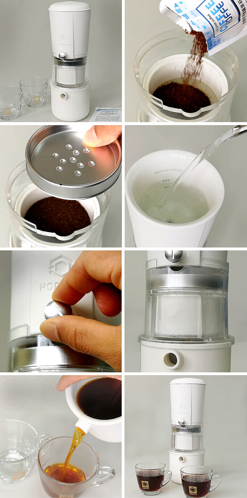 本格ホットコーヒー＆水出しコーヒー抽出をこれ一台で！ 天然陶器コーヒードリッパー HOFFE Ⅱ
