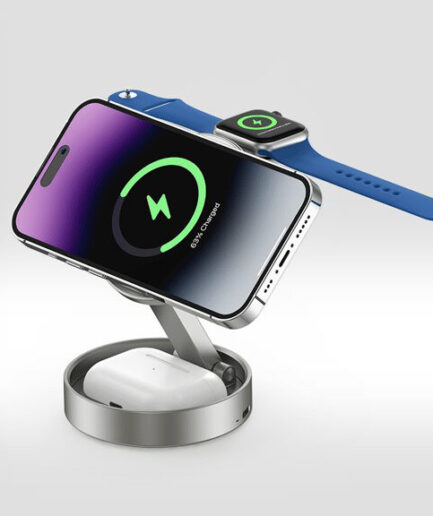 ChargeUltra Gen 2｜360°回転可能な折りたたみ式3-in-1ワイヤレス充電器