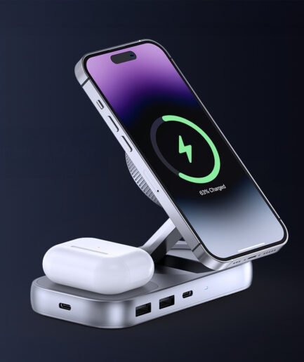 DockTech™｜未来のデスク環境を形にする、折りたたみ式マグネットワイヤレス充電スタンド＆ドック