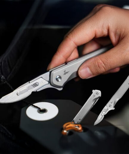 Ezsharp 2.0 Titanium Folding Utility Knife Swappable Blade｜交換式ブレードを備えたチタン製折りたたみユーティリティナイフ
