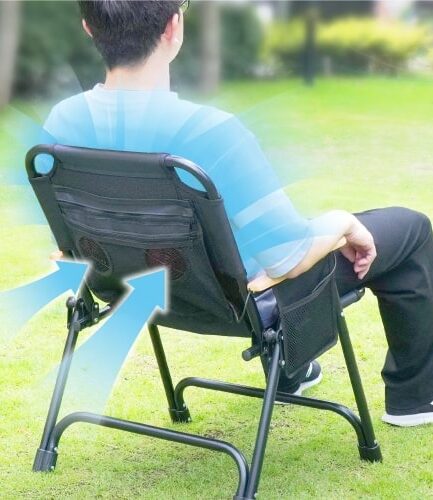 セナクール アウトドアチェア｜ツインファンで蒸れを解消する折りたたみローチェア
