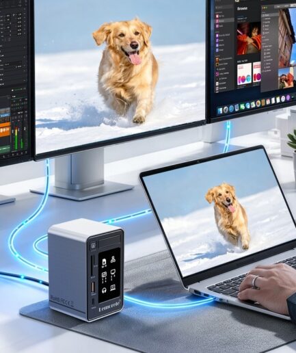 Lemorele TC1000｜トリプル 4K ディスプレイ対応 12 イン 1 ドッキングステーション スマートステータスディスプレイで作業効率を最大限向上