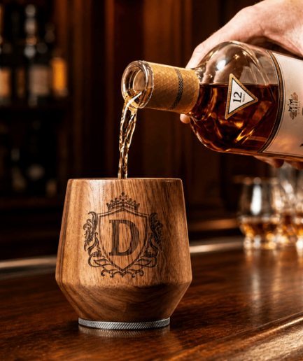 Walnut Whiskey Glass｜ウイスキーの時間を深く刻む、手作業で炭化されたウォールナットグラス