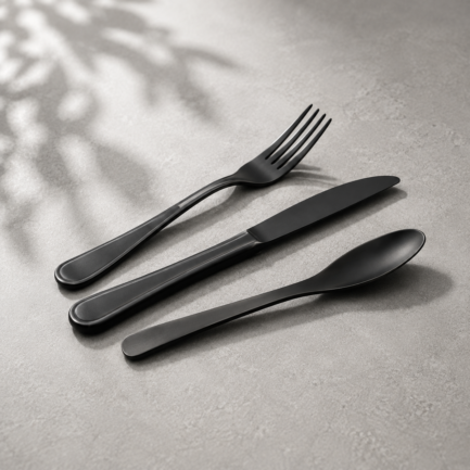 PERFECT Cutlery Sets｜すくう・巻く・切るを美しく整える、燕三条生まれの黒艶カトラリー