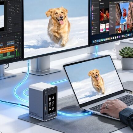 Lemorele TC1000｜ノートPCの「画面も端子も足りない」を一台で解消。仕事場を丸ごと拡張する12in1ドッキングステーション