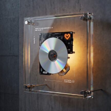 SYITREN RM1｜回転する CD が部屋のアートに変わる、透明フレーム型 CD プレーヤー