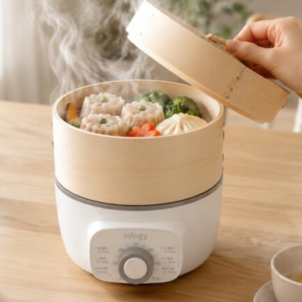 sology ESS5601|火を使わず、湯気までおいしい小さな電気せいろ