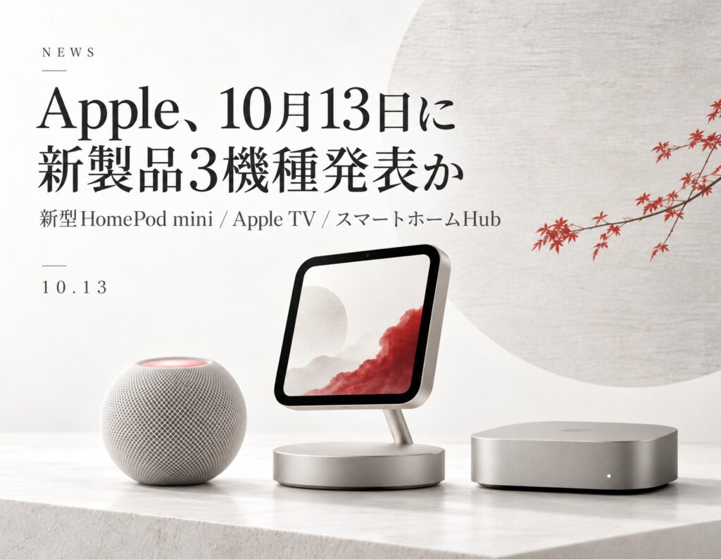 Apple、また新製品を発表へ！3製品が10月13日に登場か
